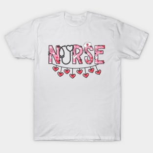 Nurse Valentine's Day Stethoscope Hearts T-Shirt